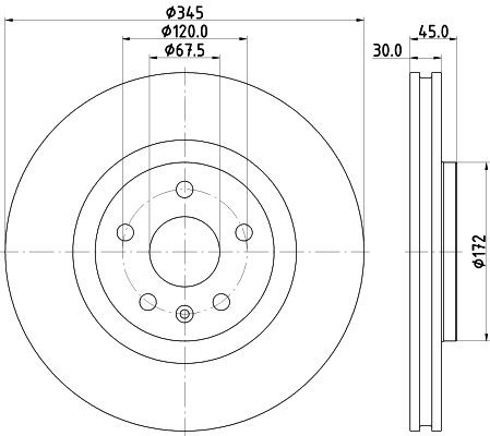 MINTEX MDC2922C: Piduriketas Ø: 345mm, sisemine õhutus, Ø: 345mm, kaetud, ilma rattakeskmeta, ilma rattalaagrita, ilma rattakinnituspoltideta