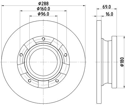 MINTEX MDC2949C: Piduriketas Ø: 288mm, täis, Ø: 288mm, kaetud, ilma rattakeskmeta, ilma rattalaagrita, ilma rattakinnituspoltideta, koos integreeritud magnetilise anduriga