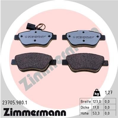 ZIMMERMANN 23705.980.1: Piduriklotsid rd:z Foto vastab tarnekomplektile
