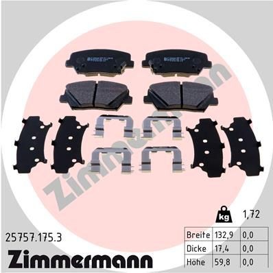 ZIMMERMANN 25757.175.3: Piduriklotsid Foto vastab tarnekomplektile, libiseva plaadiga