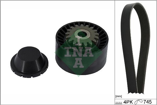 INA 529 0408 10: Set curea transmisie cu caneluri