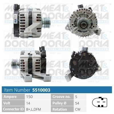 MEAT & DORIA 5510003: Alternator 150A