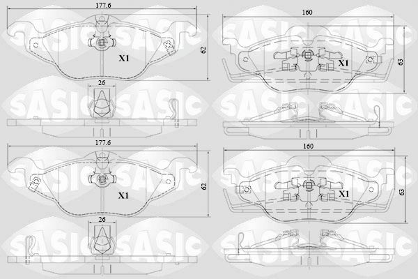 SASIC 6216120: Piduriklotsid Esisild