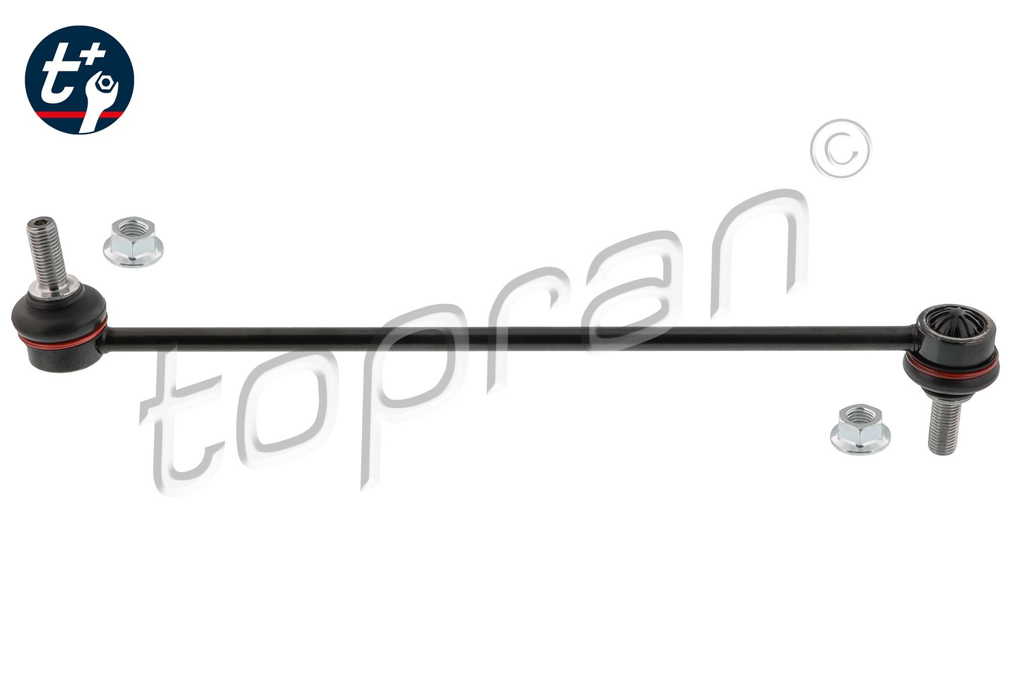 TOPRAN 632 361: Brat / bieleta suspensie, stabilizator t+ Axa fata dreapta, Axa fata stanga, cu piulita
