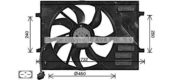 PRASCO AI7525: Ventilator, radiator 450mm