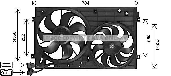 PRASCO AI7526: Ventilator, radiator 350mm