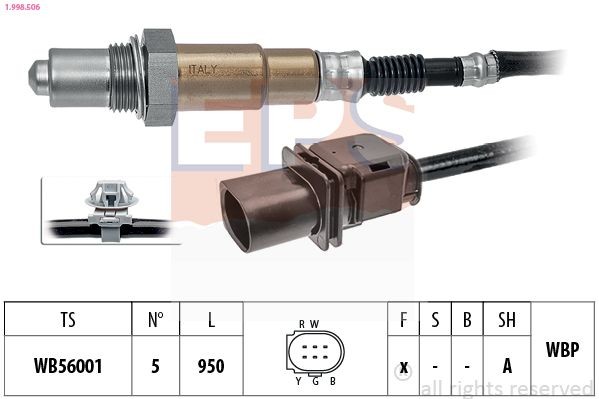 EPS 1.998.506: Lambda andur Made in Italy - OE Equivalent koos kinnitusmaterjaliga