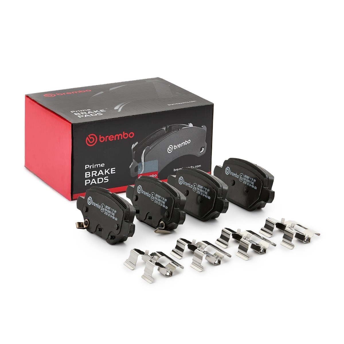 BREMBO P 59 099: Stabdžių kaladėlės PRIME LINE su priedais, su apsaugos nuo girgždėjimo plokšte