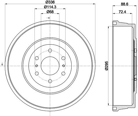 MINTEX MBD413: Tambur frana 336mm, fara butuc roata, fara rulment roata, fara suruburi de fixare roata