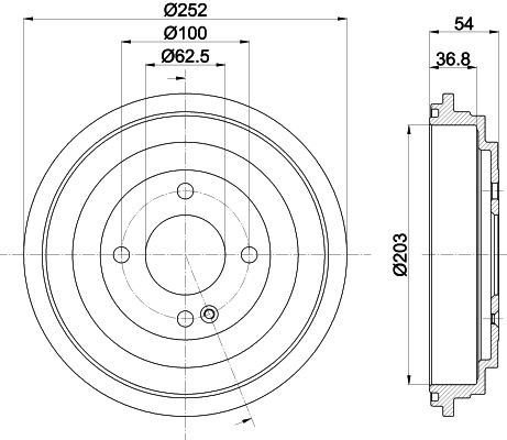 MINTEX MBD415: Piduritrummel 252mm, ilma rattakeskmeta, ilma rattalaagrita, ilma rattakinnituspoltideta