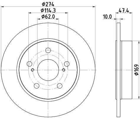 MINTEX MDC2961C: Piduriketas Ø: 274mm, täis, Ø: 274mm, kaetud, ilma rattakeskmeta, ilma rattalaagrita, ilma rattakinnituspoltideta