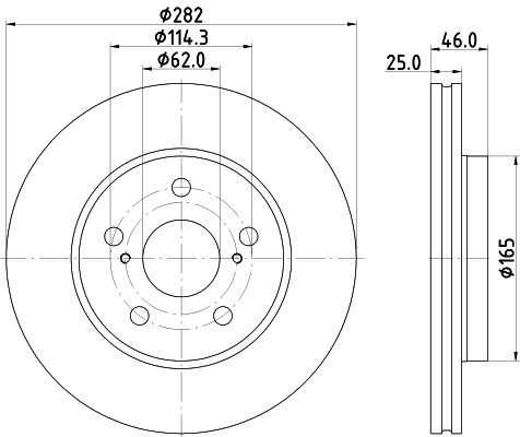 MINTEX MDC2962C: Piduriketas Ø: 282mm, sisemine õhutus, Ø: 282mm, kaetud, ilma rattakeskmeta, ilma rattalaagrita, ilma rattakinnituspoltideta