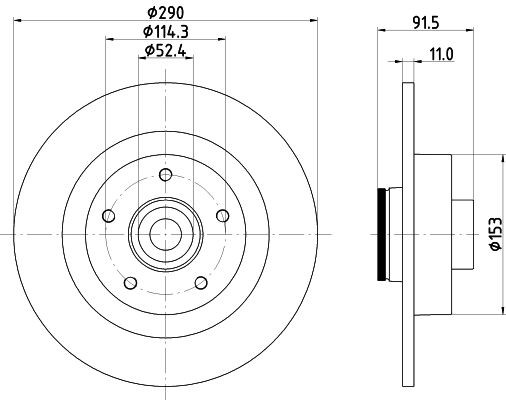 MINTEX MDC2965C: Piduriketas Ø: 290mm, täis, Ø: 290mm, teljemutriga, kaetud, koos integreeritud magnetilise anduriga, koos rattalaagriga, ilma rattakinnituspoltideta, koos rattakeskmega