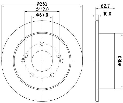 MINTEX MDC2974C: Piduriketas Ø: 262mm, täis, Ø: 262mm, kaetud, ilma rattakeskmeta, ilma rattalaagrita, ilma rattakinnituspoltideta