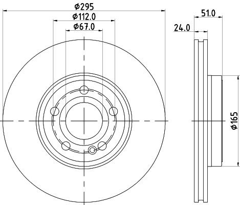 MINTEX MDC2980C: Bromsskiva Ø: 295mm, ventilerad invändigt, Ø: 295mm, belagd, utan hjulvnav, utan hjullager, utan hjulbultar