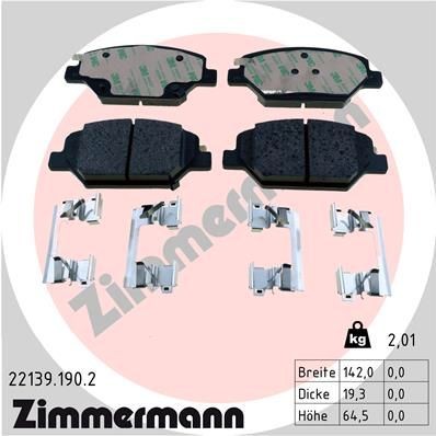ZIMMERMANN 22139.190.2: Piduriklotsid Foto vastab tarnekomplektile, libiseva plaadiga