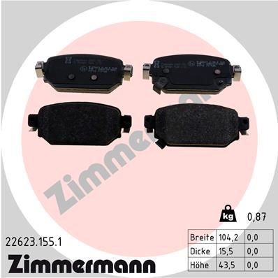 ZIMMERMANN 22623.155.1: Plăcuțe de frână Fotografia corespunde volumului livrării