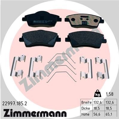 ZIMMERMANN 22997.185.2: Bremžu kluči Foto atbilst piegādes apjomam, ar atsperi, ar skrūvēm