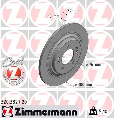 ZIMMERMANN 320.3827.20: Piduriketas COAT Z Ø: 300mm, täis, Ø: 300mm, kaetud