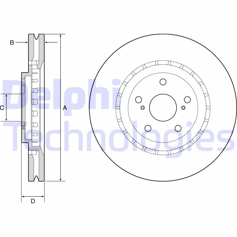 DELPHI BG9219C: Stabdžių diskas Ø: 328mm, ventiliuojama, Ø: 328mm, padengta