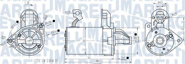 MAGNETI MARELLI 063721422010: Motorino avviamento 0,8KW