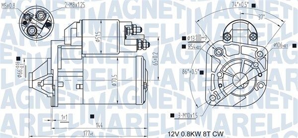 MAGNETI MARELLI 063721442010: Motor de arranque 0,8kW