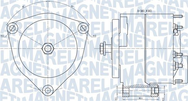 MAGNETI MARELLI 063731035010: Laturi 80A