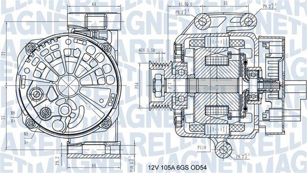 MAGNETI MARELLI 063731585210: Lichtmaschine 105A
