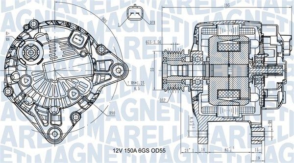 MAGNETI MARELLI 063731617810: Alternator 150A