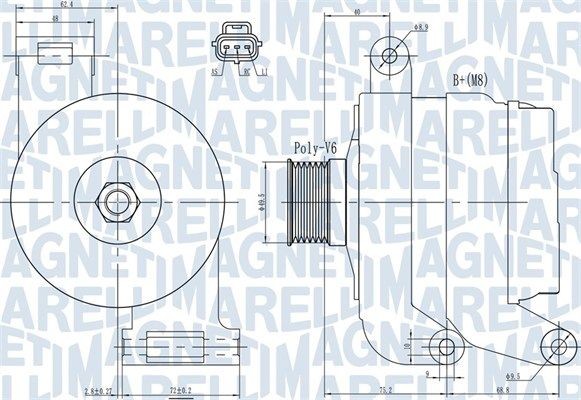 MAGNETI MARELLI 063731931010: Laturi 150A