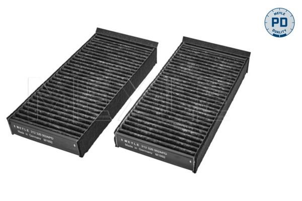 MEYLE 312 326 0024/PD: Filter, salongiõhk MEYLE-PD: Advanced performance and design. Filtrer, lõhna absorbeeriva toimega, Aktiivsöefilter, bakterivastase toimega, Peentolmufilter (PM 2.5), NOx filter, NOx absorbeeriv toime