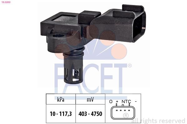 FACET 10.3203: Õhusurveandur, Made in Italy - OE Equivalent