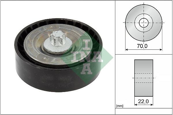INA 532 0895 10: Rola ghidare / conducere, curea transmisie Ř: 70mm