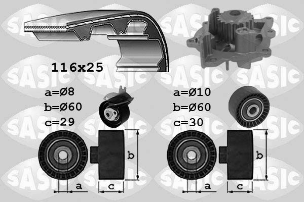 SASIC 3900038: Veepump + hammasrihmakomplekt