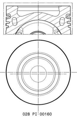 MAHLE ORIGINAL 028 PI 00160 000: Piston cu segment piston, cu canal de racire