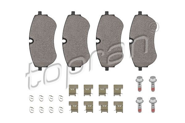 TOPRAN 117 432: Kit pastiglie freni Assale anteriore, con accessori, con molla, con istruzioni montaggio, con bulloni/viti
