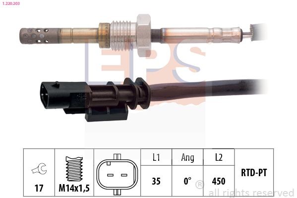 EPS 1.220.203: Sensor, temp. gas escape Made in Italy - OE Equivalent