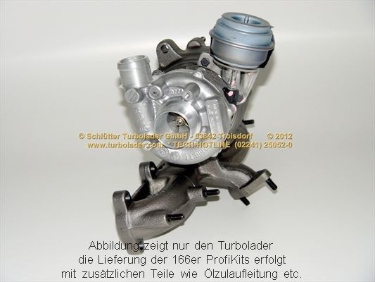 SCHLÜTTER TURBOLADER 166-01625EOL: Turbod END of LIFE PROFIKIT - with original GARRETT REMAN Turbo koos paigaldus-/kinnitusmaterjaliga, õli juurdevoolu torustikuga