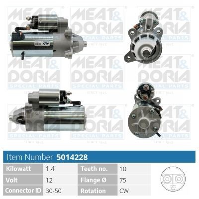 MEAT & DORIA 5014228: Startmotor 1,4kw