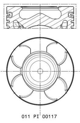 MAHLE ORIGINAL 011 PI 00117 002: Piston cu segment piston, cu canal de racire
