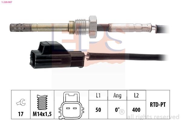 EPS 1.220.087: Jutiklis, išmetamųjų dujų temperatūra Made in Italy - OE Equivalent