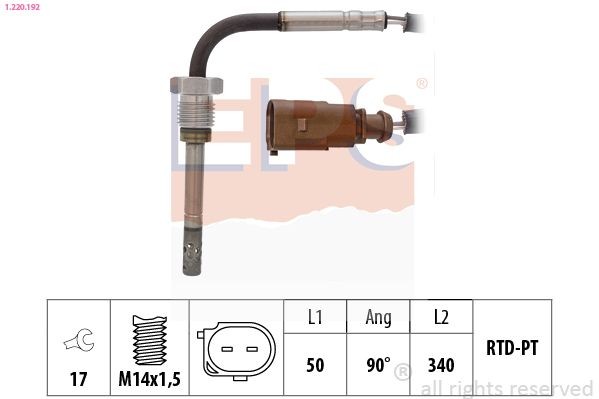 EPS 1.220.192: Jutiklis, išmetamųjų dujų temperatūra Made in Italy - OE Equivalent