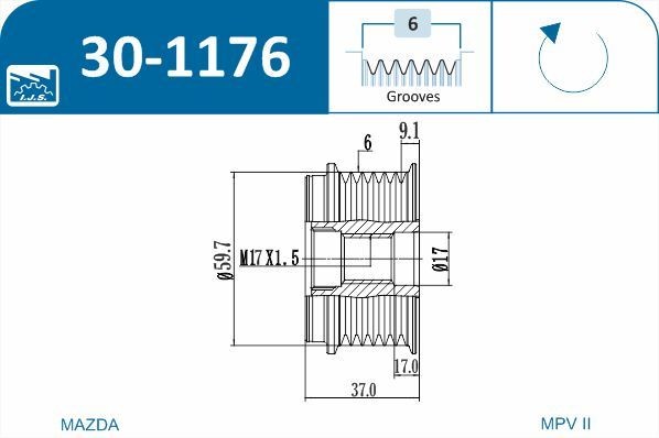 IJS GROUP 30-1176: Generaatori vabakäik Technology & Quality, Made in Spain Eritööriist montaažiks vajalik