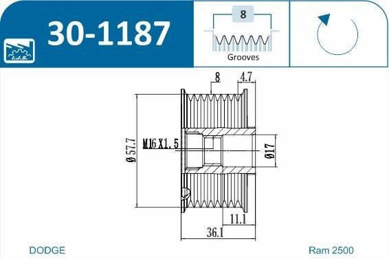 IJS GROUP 30-1187: Generaatori vabakäik Technology & Quality, Made in Spain Eritööriist montaažiks vajalik