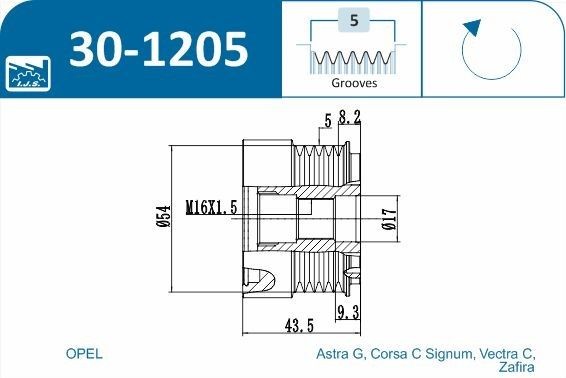 IJS GROUP 30-1205: Generaatori vabakäik Technology & Quality, Made in Spain Eritööriist montaažiks vajalik