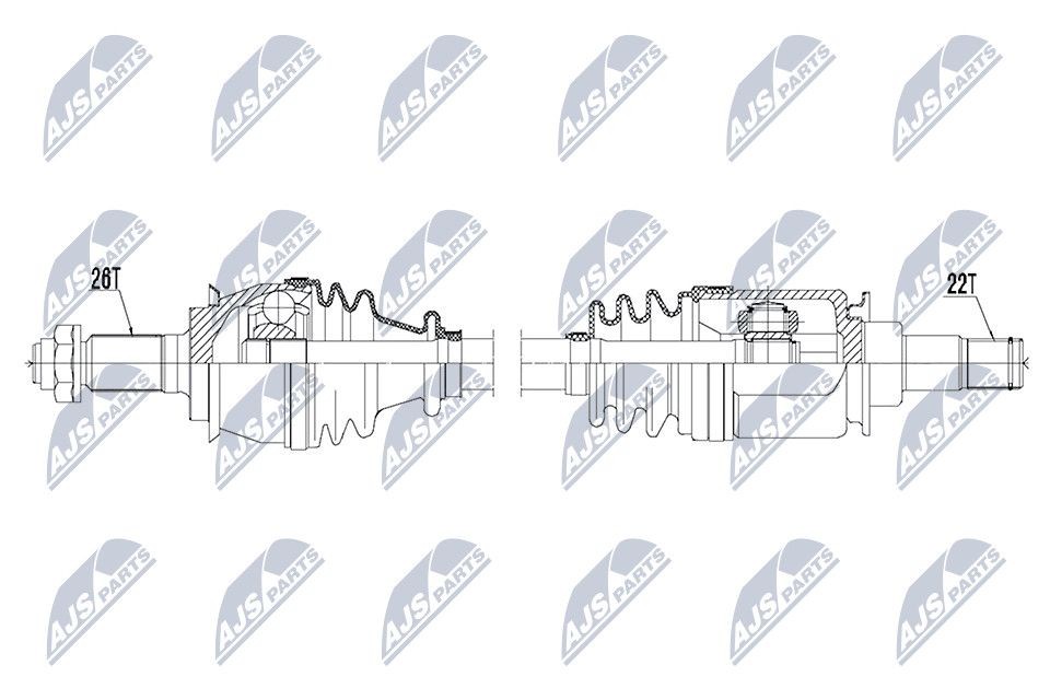 NTY NPW-BM-119: Veovõll esisild vasakul, 621mm