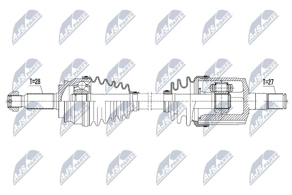 NTY NPW-CH-052: Veovõll esisild vasakul, 619mm