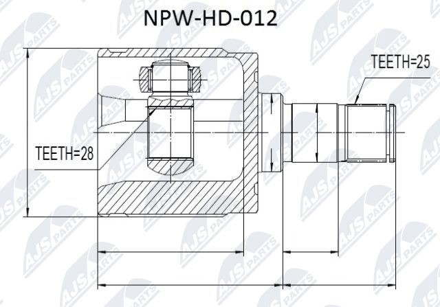 NTY NPW-HD-012: Liigendlaager, veovõll esisild paremal, kastipoolselt