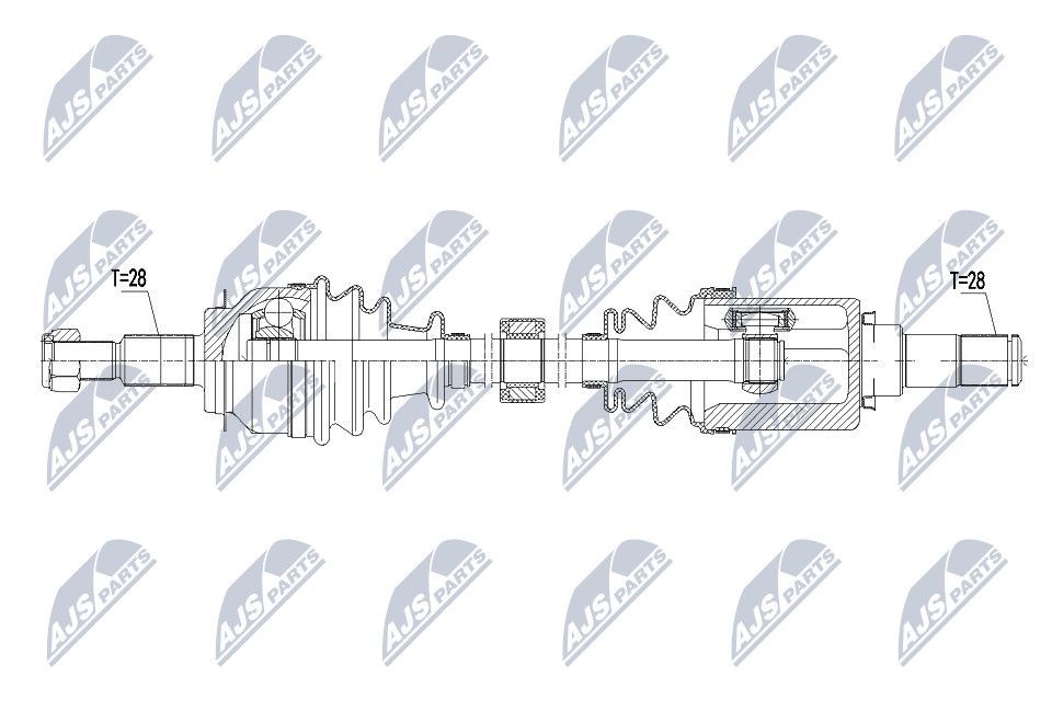 NTY NPW-MZ-054: Veovõll esisild vasakul, 624mm