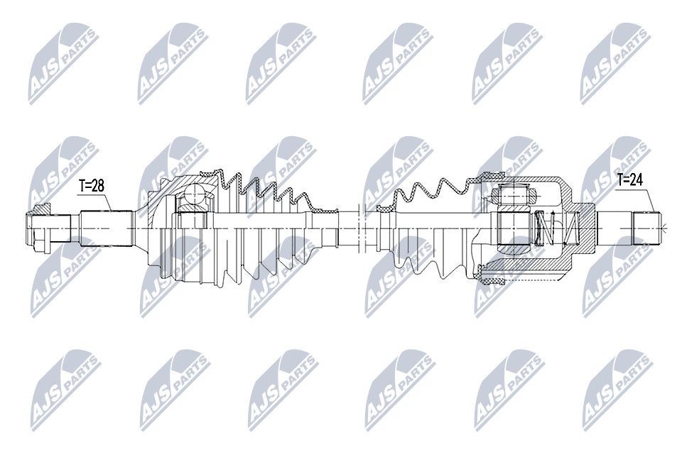 NTY NPW-PE-021: Veovõll esisild vasakul, 671mm